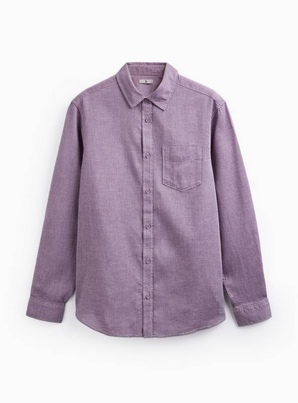 Dark Red Cotton Smart Shirt M